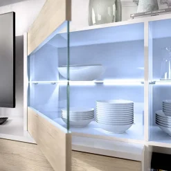 Garnero Arredamenti Parete attrezzata componibile 260x175h cm rovere bianco lucido Emily Hot