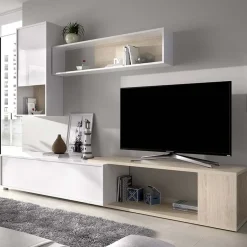 Garnero Arredamenti Parete attrezzata componibile 260x190h cm rovere bianco lucido Flip New