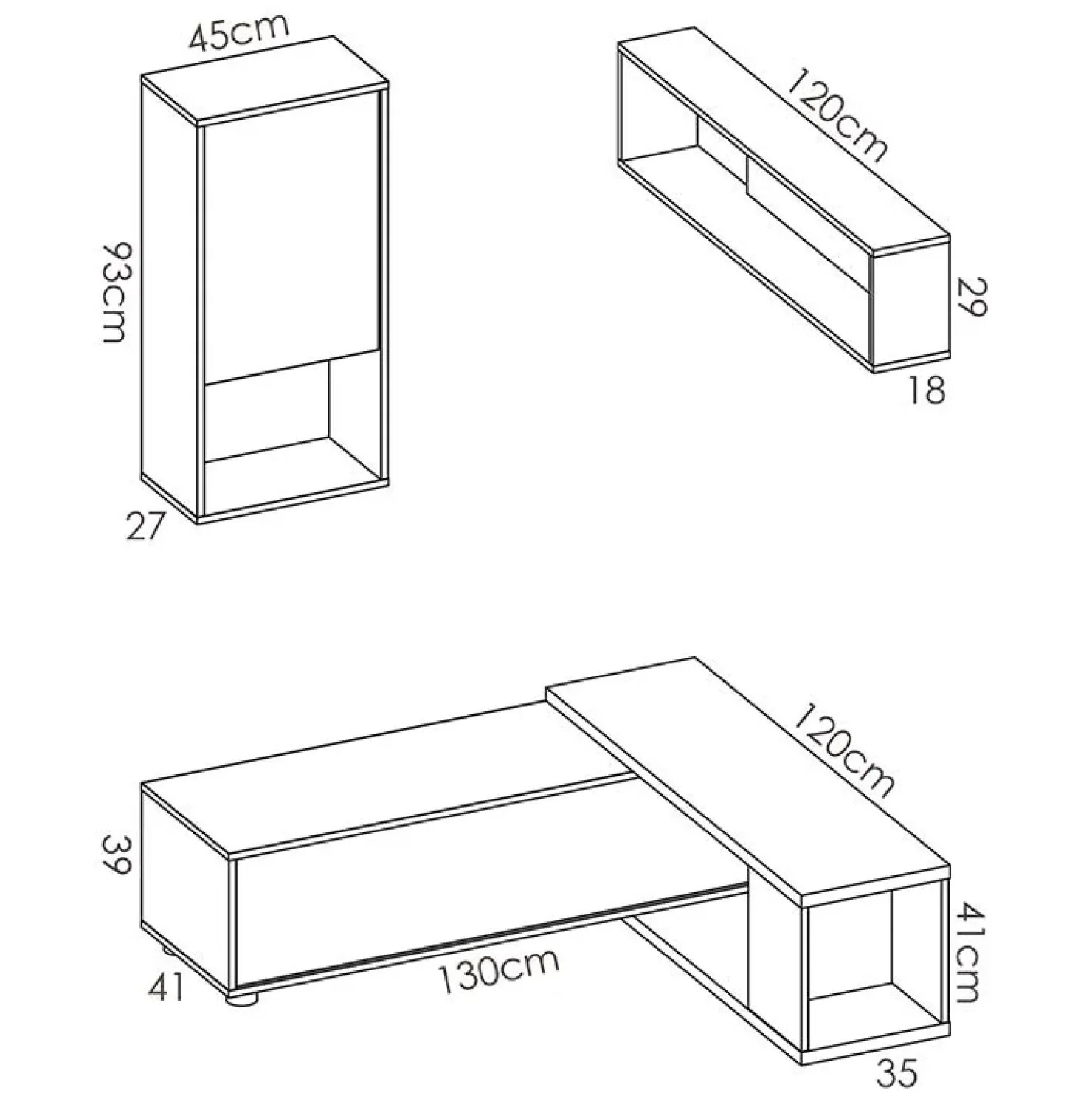 Garnero Arredamenti Parete attrezzata componibile 260x190h cm rovere bianco lucido Flip New