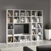 Garnero Arredamenti Parete attrezzata libreria 261x218h cm componibile moderna bianco frassinato Kubic 05 Clearance
