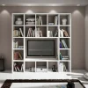 Garnero Arredamenti Parete attrezzata libreria 218x218h cm componibile moderna soggiorno bianco frassinato Kubic 01 Best