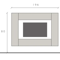 Garnero Arredamenti Parete attrezzata sospesa 196x180h cm moderna bianco lucido rovere chiaro Sunset 97 New