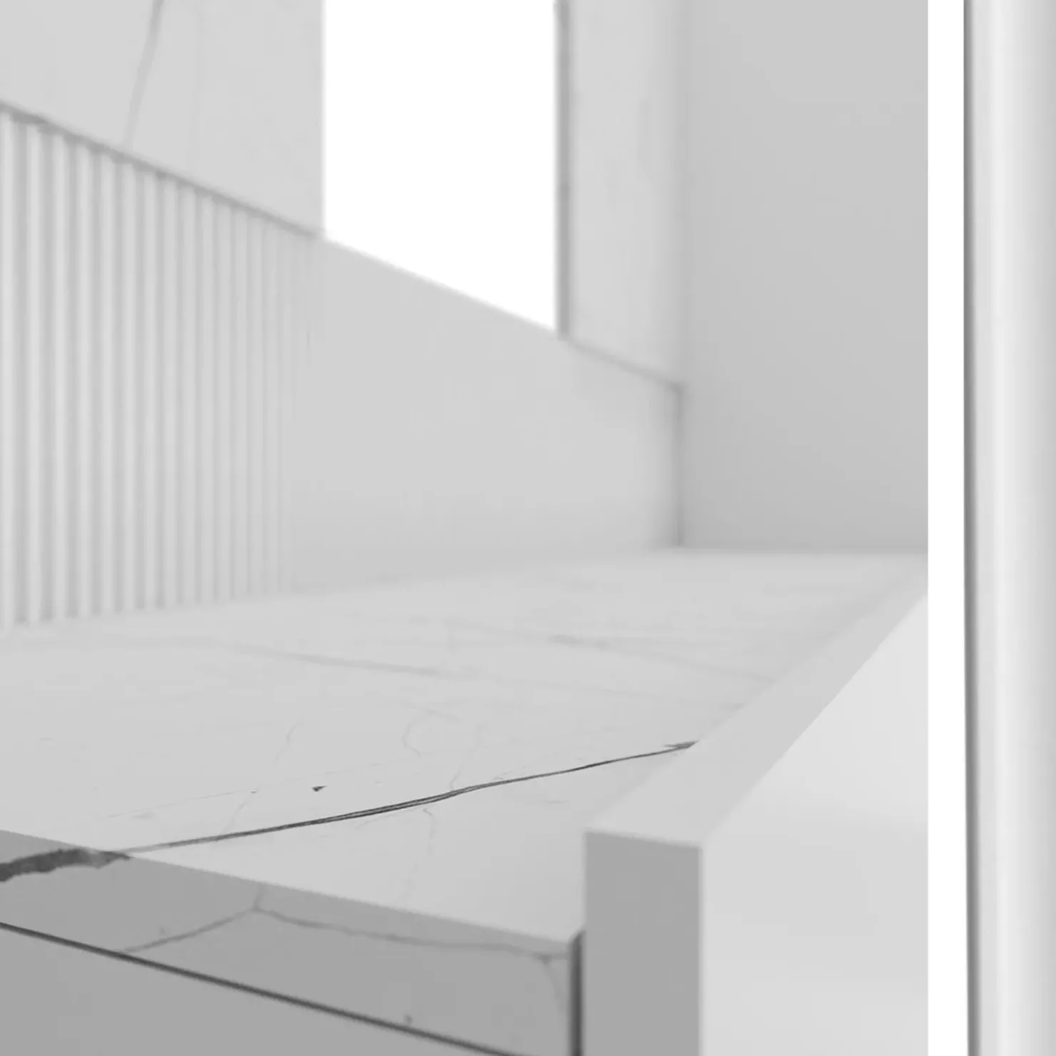 Garnero Arredamenti Parete attrezzata sospesa 180x150h cm 3 ante bianco cannettato effetto marmo Ilaria Bianco Opaco Sale