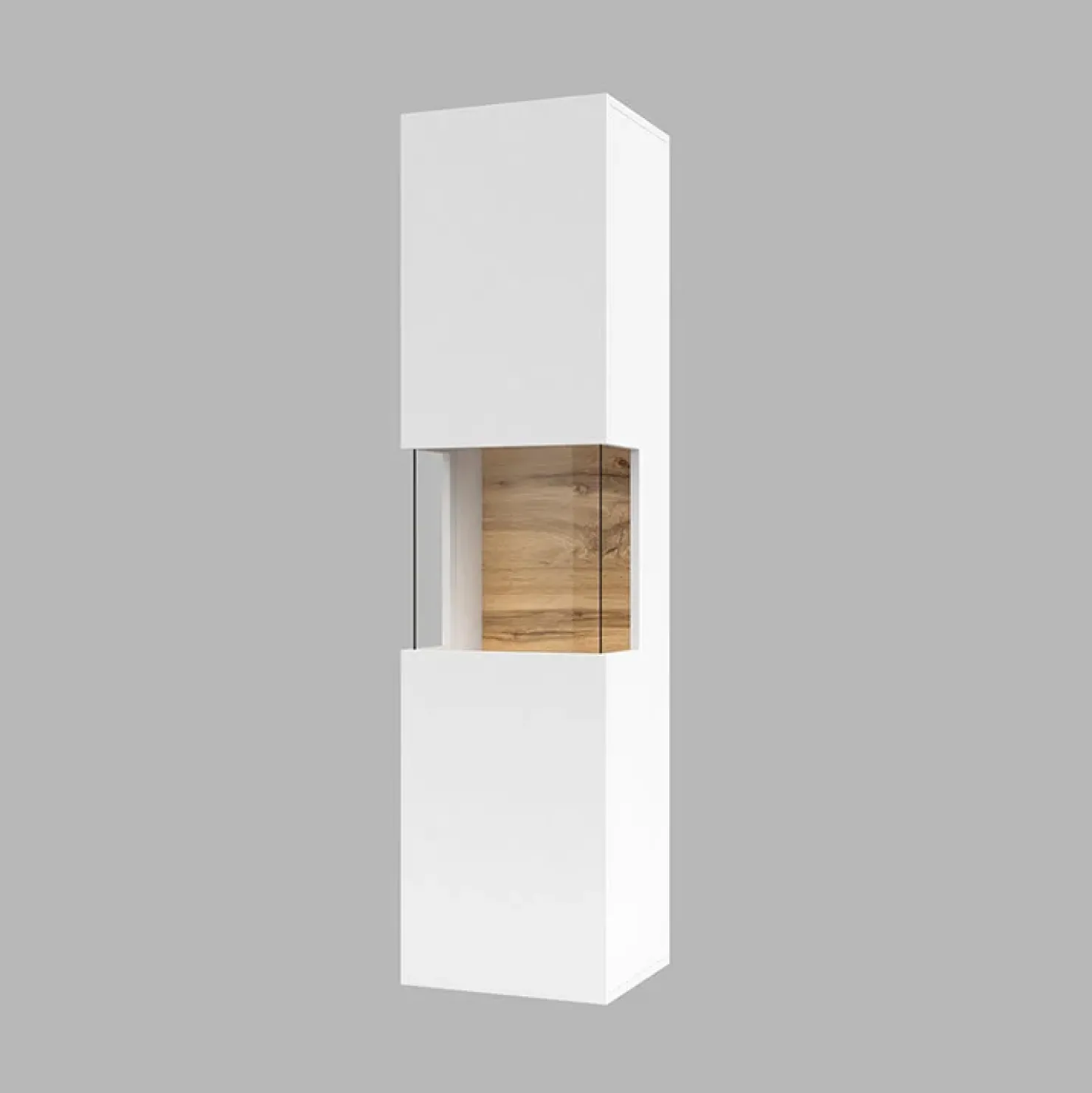 Garnero Arredamenti Parete attrezzata sospesa 226x140h cm bianco rovere Fusion 1 Bianco Opaco