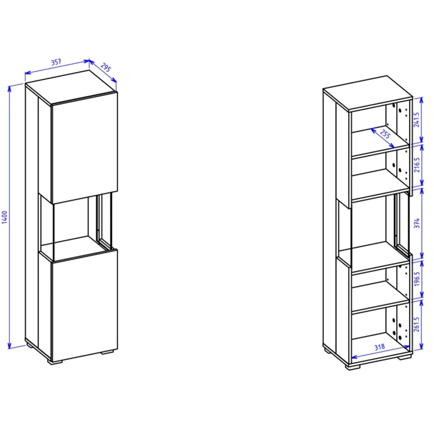 Garnero Arredamenti Parete attrezzata sospesa 226x140h cm bianco rovere Fusion 1 Bianco Opaco