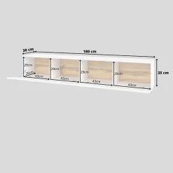 Garnero Arredamenti Parete attrezzata sospesa 226x140h cm bianco rovere Fusion 1 Bianco Opaco