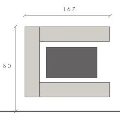 Garnero Arredamenti Parete attrezzata sospesa 167x180h cm moderna beige marrone Sunset 98 Online