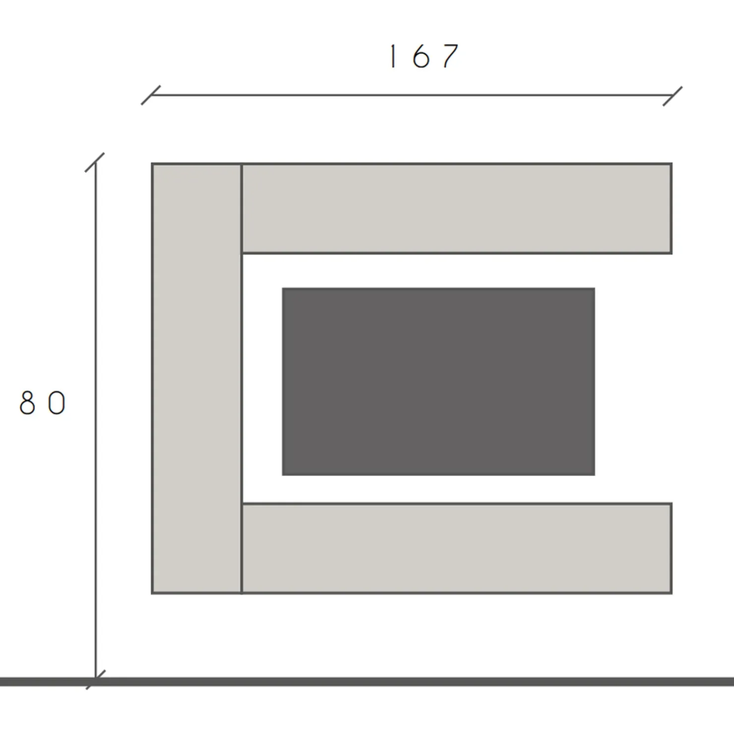 Garnero Arredamenti Parete attrezzata sospesa 167x180h cm moderna beige marrone Sunset 98 Online