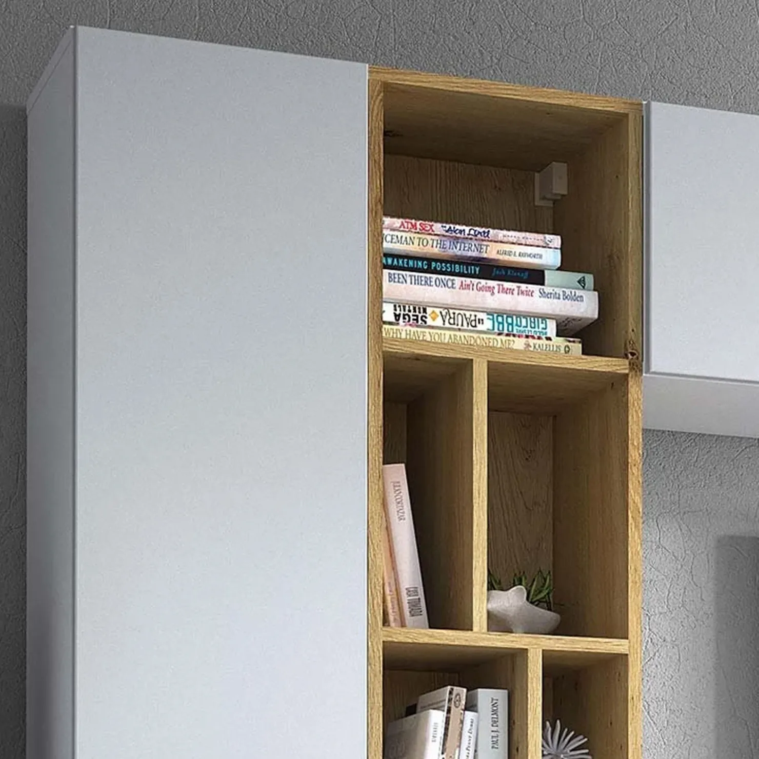 Garnero Arredamenti Parete attrezzata sospesa 224x160h cm moderna bianco rovere Artemisia Bianco Opaco Online