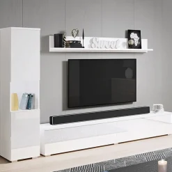 Garnero Arredamenti Parete attrezzata sospesa 210x130h cm bianco lucido Lamia Online