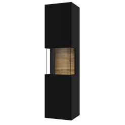 Garnero Arredamenti Parete attrezzata sospesa 226x140h cm nero rovere Fusion 2 Nero Opaco New
