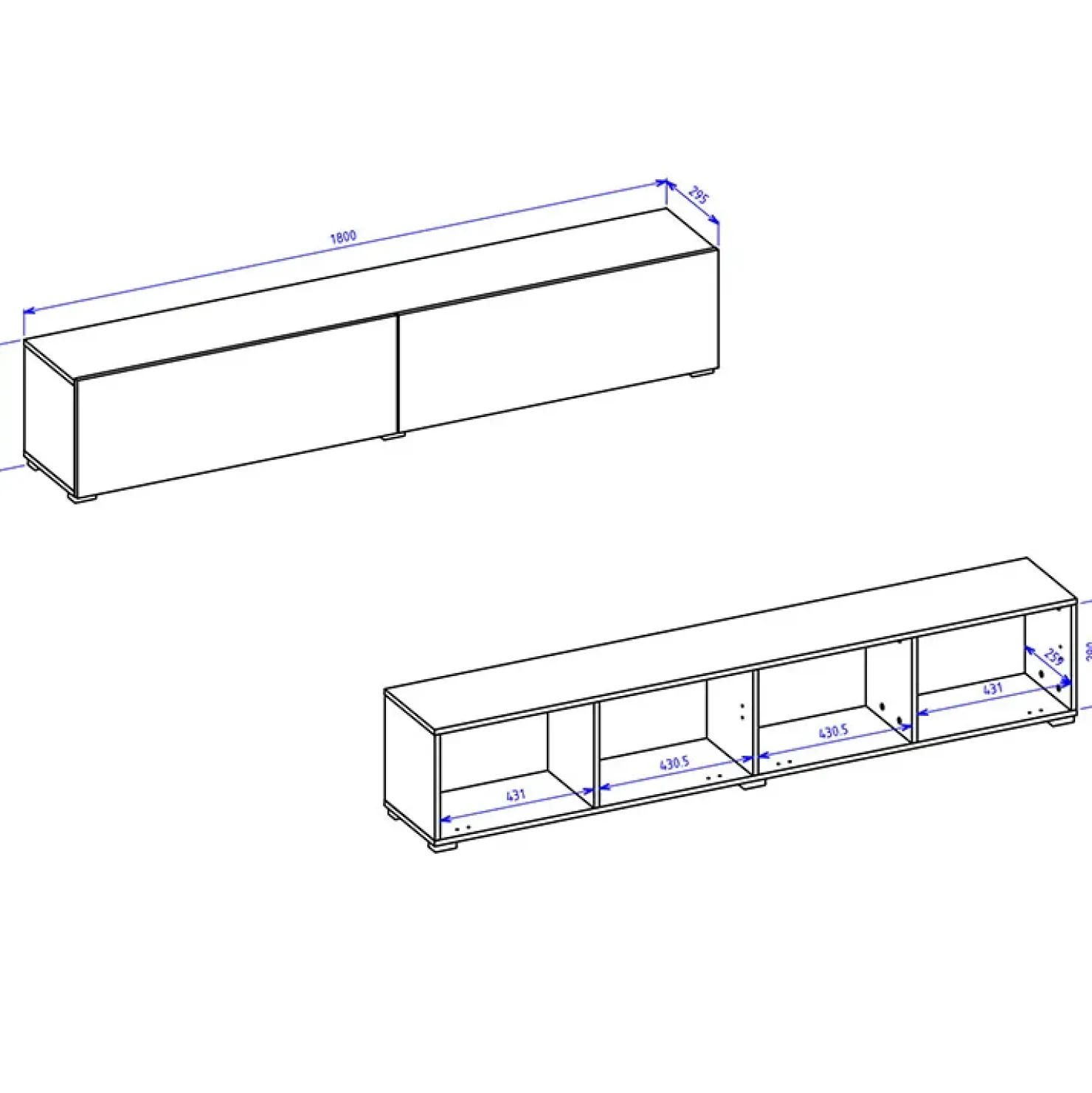 Garnero Arredamenti Parete attrezzata sospesa 226x140h cm nero rovere Fusion 2 Nero Opaco New