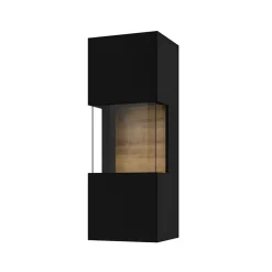 Garnero Arredamenti Parete attrezzata sospesa 226x140h cm nero rovere Fusion 2 Nero Opaco New