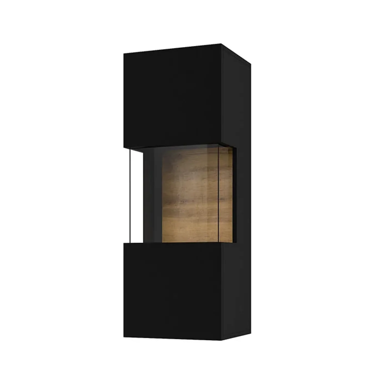 Garnero Arredamenti Parete attrezzata sospesa 226x140h cm nero rovere Fusion 2 Nero Opaco New