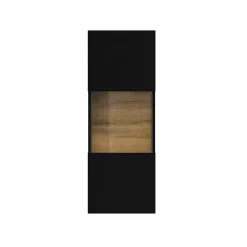 Garnero Arredamenti Parete attrezzata sospesa 226x140h cm nero rovere Fusion 2 Nero Opaco New