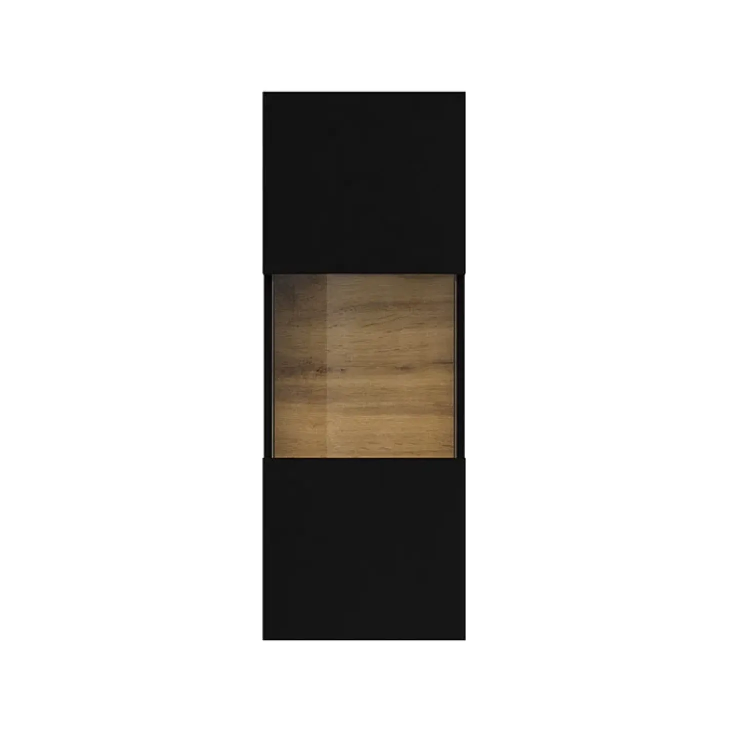 Garnero Arredamenti Parete attrezzata sospesa 226x140h cm nero rovere Fusion 2 Nero Opaco New