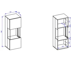 Garnero Arredamenti Parete attrezzata sospesa 226x140h cm nero rovere Fusion 2 Nero Opaco New