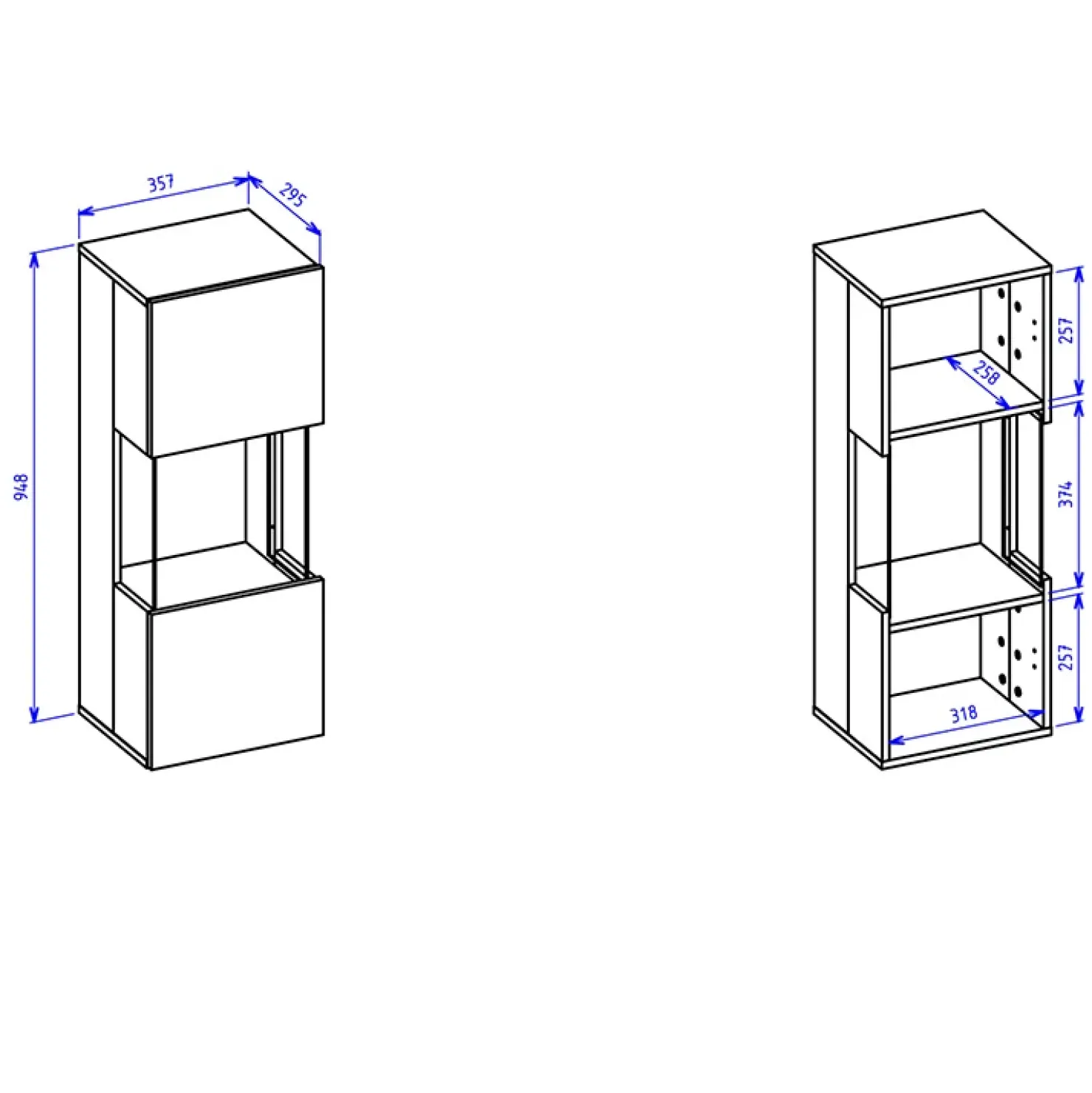 Garnero Arredamenti Parete attrezzata sospesa 226x140h cm nero rovere Fusion 2 Nero Opaco New