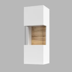 Garnero Arredamenti Parete attrezzata sospesa 226x140h cm bianco rovere Fusion 2 Bianco Opaco