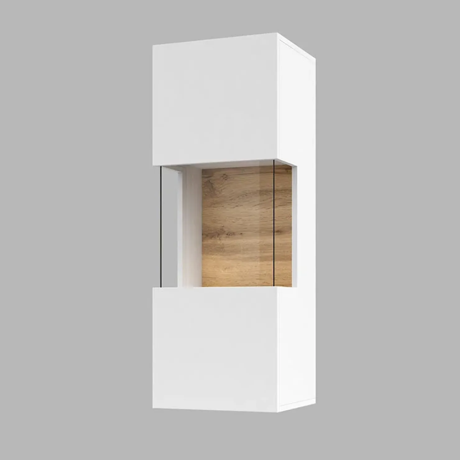 Garnero Arredamenti Parete attrezzata sospesa 226x140h cm bianco rovere Fusion 2 Bianco Opaco