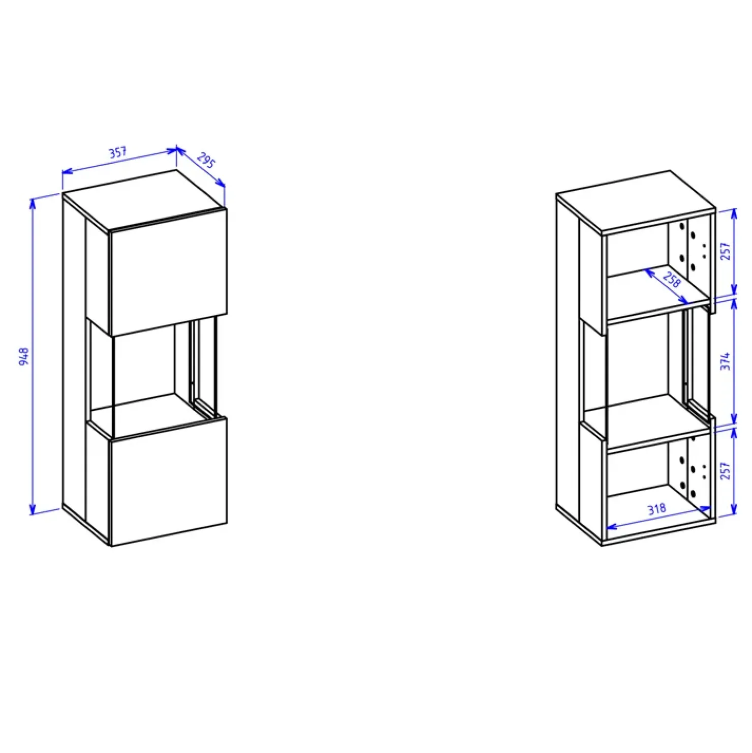 Garnero Arredamenti Parete attrezzata sospesa 226x140h cm bianco rovere Fusion 2 Bianco Opaco