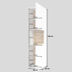 Garnero Arredamenti Parete attrezzata sospesa 226x140h cm bianco rovere Fusion 2 Bianco Opaco