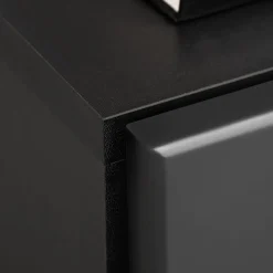 Garnero Arredamenti Parete attrezzata sospesa 250x170h cm con camino bioetanolo nero grigio Giotto New