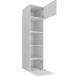 Garnero Arredamenti Parete attrezzata sospesa 220x150h cm con colonna bianco cannettato effetto marmo Ilaria Bianco Opaco Hot