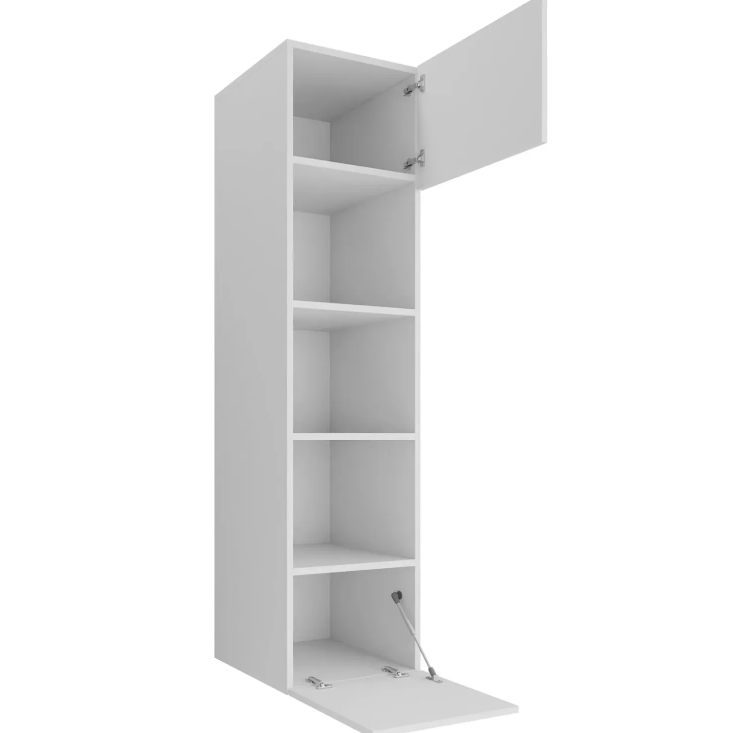 Garnero Arredamenti Parete attrezzata sospesa 220x150h cm con colonna bianco cannettato effetto marmo Ilaria Bianco Opaco Hot