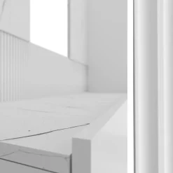 Garnero Arredamenti Parete attrezzata sospesa 220x150h cm con colonna bianco cannettato effetto marmo Ilaria Bianco Opaco Hot