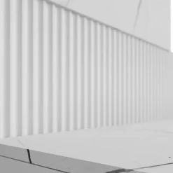 Garnero Arredamenti Parete attrezzata sospesa 220x150h cm con colonna bianco cannettato effetto marmo Ilaria Bianco Opaco Hot