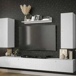 Garnero Arredamenti Parete attrezzata sospesa 250x165h cm bianco Kiruna 3 Bianco Opaco