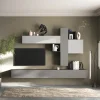 Garnero Arredamenti Parete attrezzata sospesa 276x210h cm moderna grigio antracite Sunset 84 Best