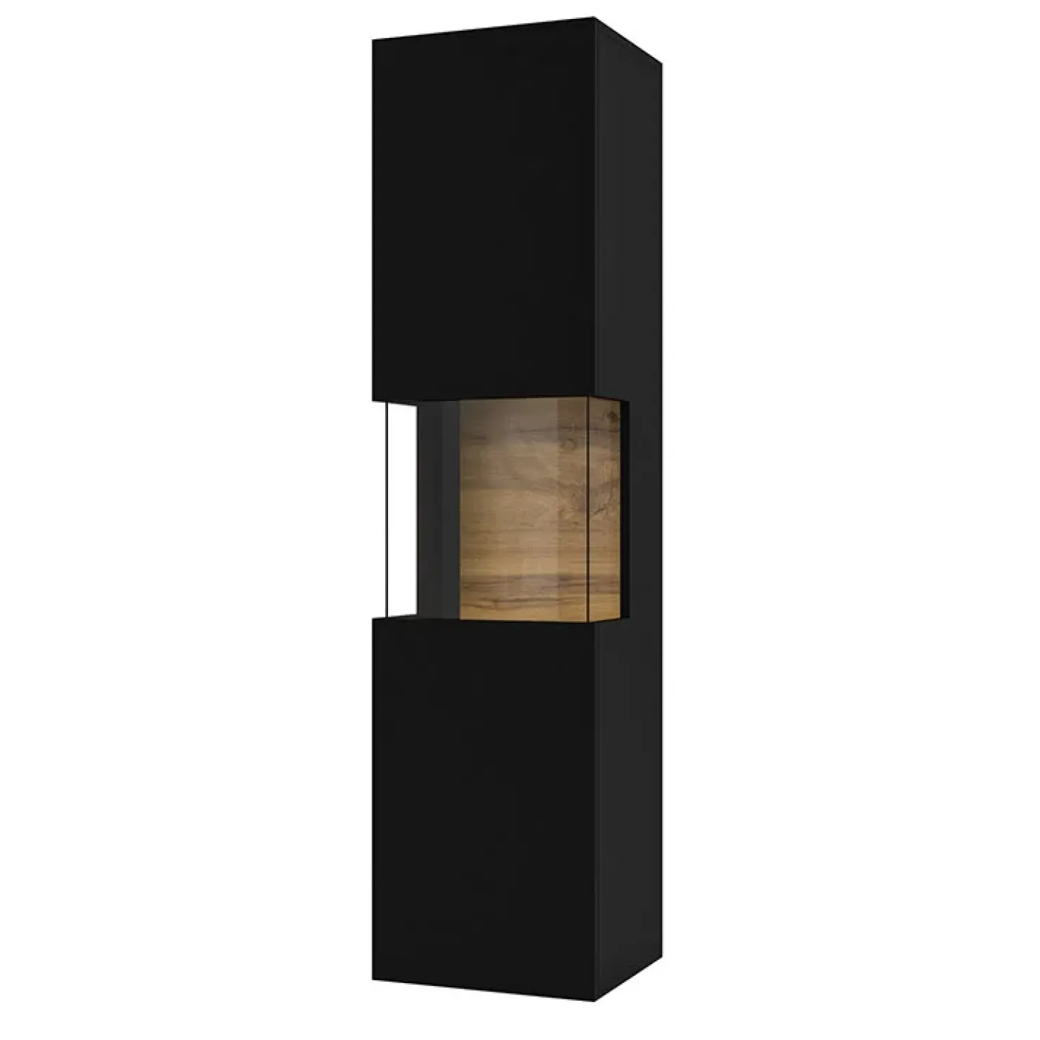 Garnero Arredamenti Parete attrezzata sospesa 226x140h cm nero rovere Fusion 1 Nero Opaco Clearance