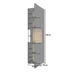 Garnero Arredamenti Parete attrezzata sospesa 226x140h cm nero rovere Fusion 1 Nero Opaco Clearance