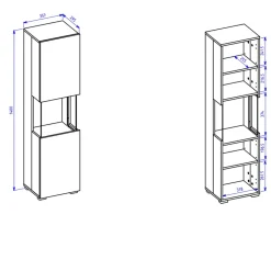 Garnero Arredamenti Parete attrezzata sospesa 226x140h cm nero rovere Fusion 1 Nero Opaco Clearance