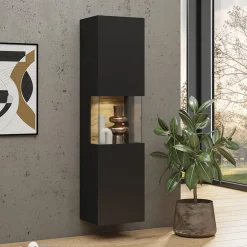 Garnero Arredamenti Parete attrezzata sospesa 226x140h cm nero rovere Fusion 1 Nero Opaco Clearance