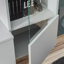 Garnero Arredamenti Parete attrezzata sospesa 220x148h cm nero rovere grigio perla Violina Hot