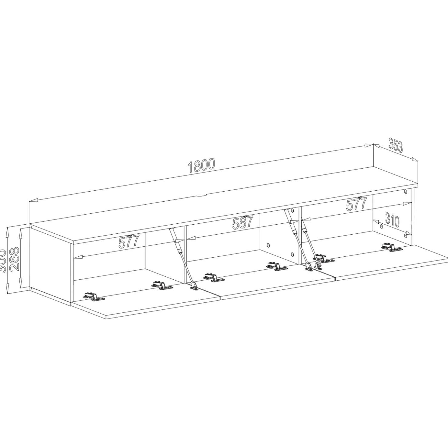 Garnero Arredamenti Parete attrezzata sospesa 220x148h cm nero rovere grigio perla Violina Hot