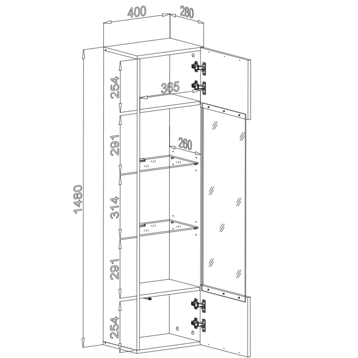 Garnero Arredamenti Parete attrezzata sospesa 220x148h cm nero rovere grigio perla Violina Hot