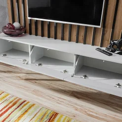 Garnero Arredamenti Parete attrezzata sospesa 220x148h cm nero rovere grigio perla Violina Hot