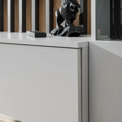 Garnero Arredamenti Parete attrezzata sospesa 220x148h cm nero rovere grigio perla Violina Hot