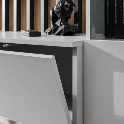 Garnero Arredamenti Parete attrezzata sospesa 220x148h cm nero rovere grigio perla Violina Hot