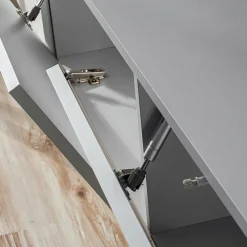 Garnero Arredamenti Parete attrezzata sospesa 220x148h cm nero rovere grigio perla Violina Hot