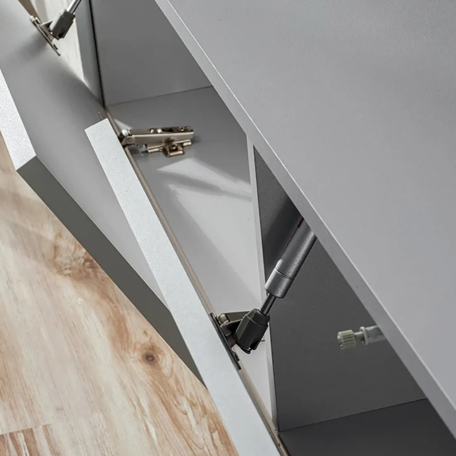 Garnero Arredamenti Parete attrezzata sospesa 220x148h cm nero rovere grigio perla Violina Hot