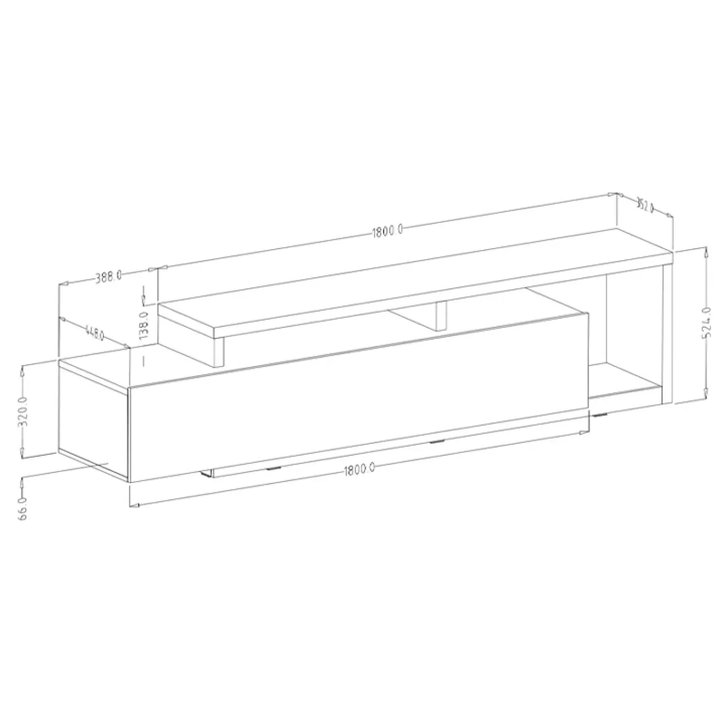 Garnero Arredamenti Parete attrezzata 219x 205h cm soggiorno antracite spatolato noce Megan Gihome® Noce - Antracite New