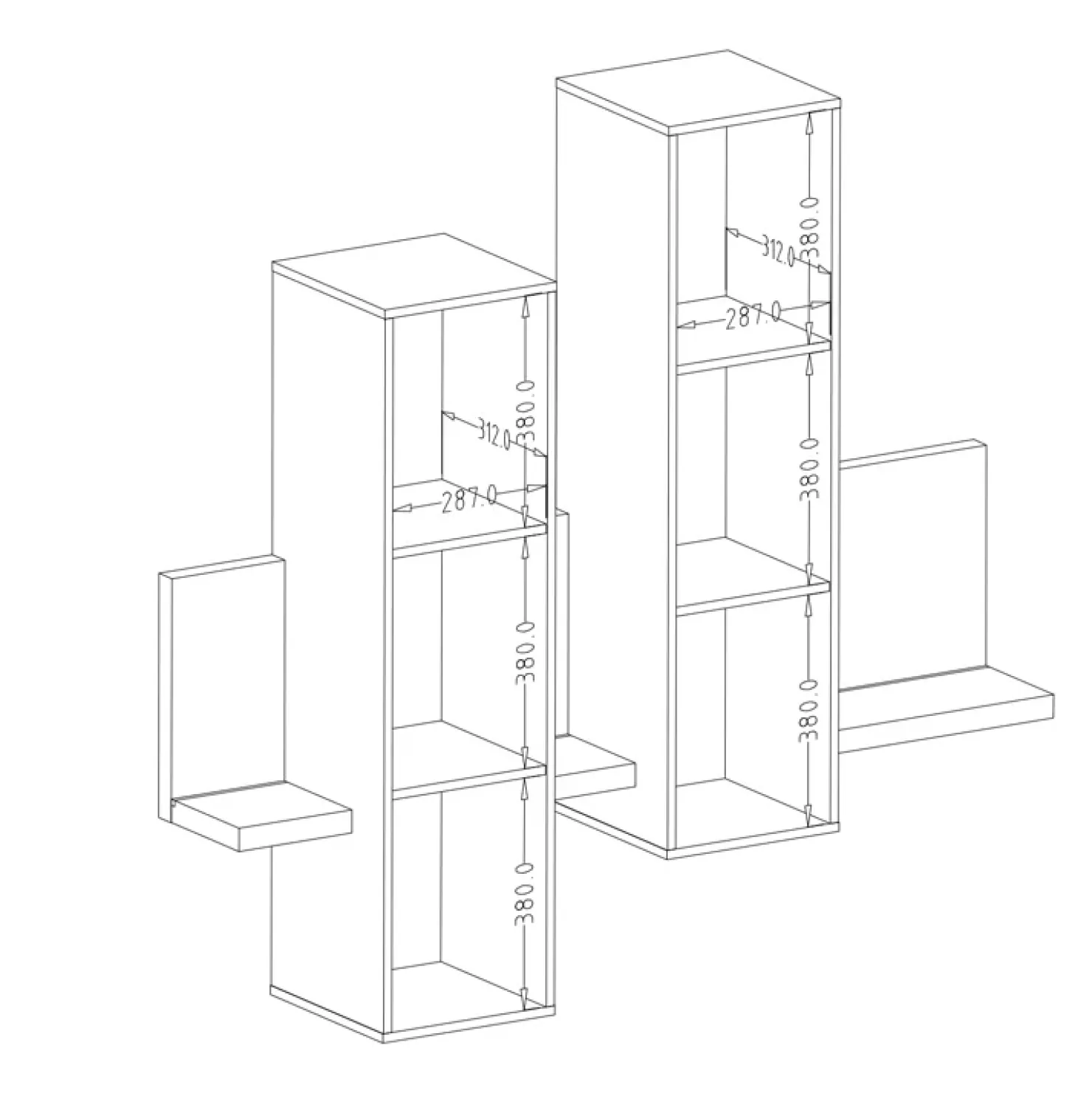 Garnero Arredamenti Parete attrezzata 219x 205h cm soggiorno antracite spatolato noce Megan Gihome® Noce - Antracite New