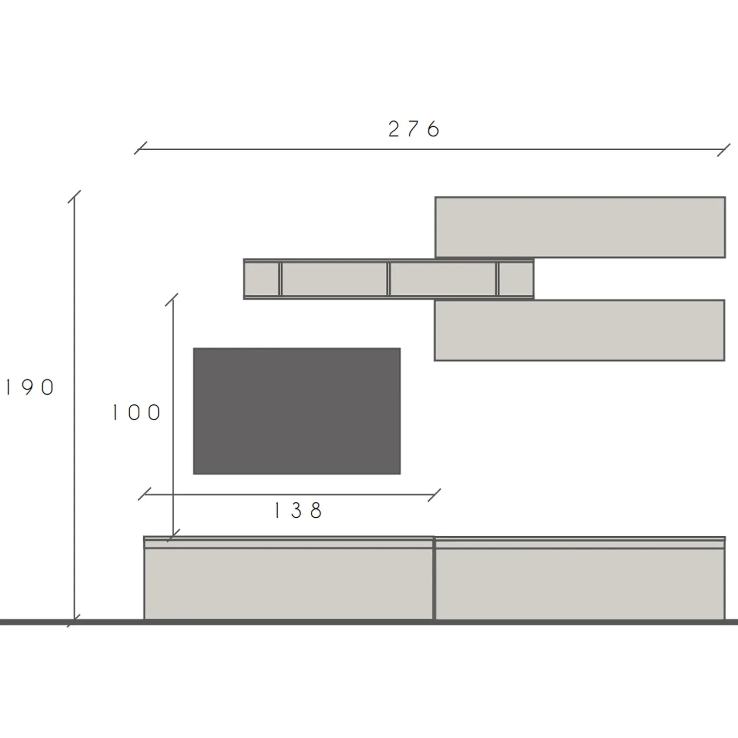 Garnero Arredamenti Parete attrezzata 276x190cm bianco lucido rovere scuro Sunset 21 Noce - Bianco Lucido Discount