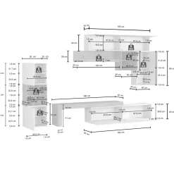 Garnero Arredamenti Parete attrezzata 350x200h cm antracite rovere Block 1 Antracite - Rovere Hot