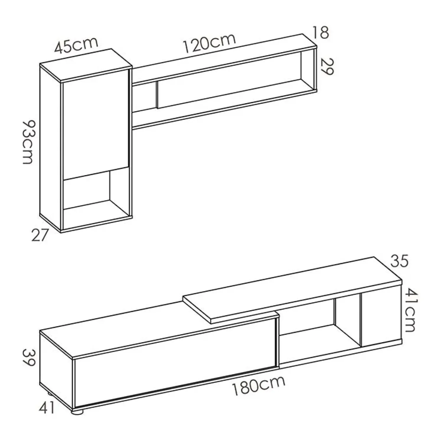 Garnero Arredamenti Parete attrezzata 180x220h cm angolare moderna rovere bianco lucido Flip Best